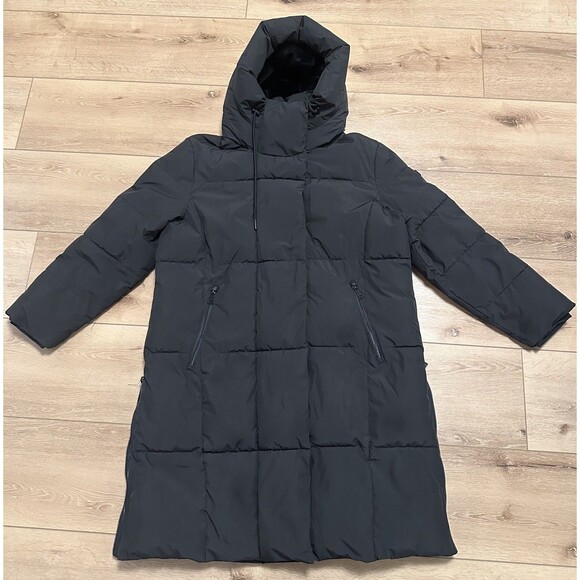 Women’s DKNY Heavy Puffer Parka Long Coat Jacket Black XL EUC! - Picture 1 of 15